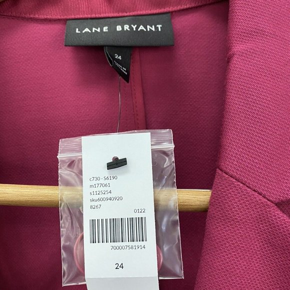 Lane Bryant Magenta Blazer Single Button Size Women’s 24 New with Tags - Picture 2 of 4